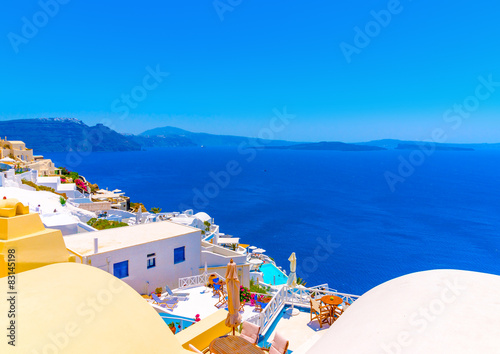 Fototapeta Naklejka Na Ścianę i Meble -  in Oia the most beautiful village of Santorini island in Greece