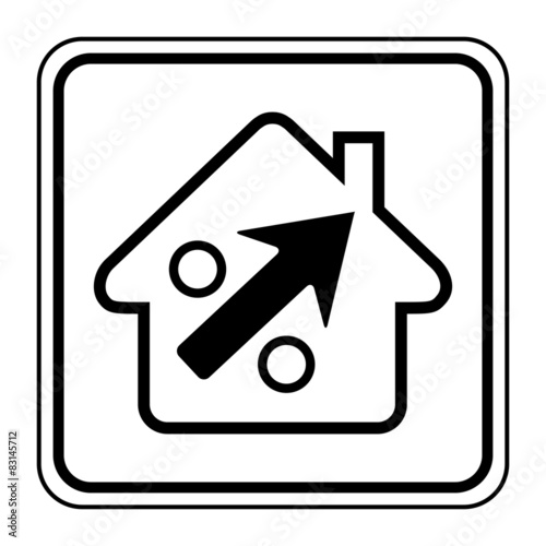 Logo maison et pourcentage.
