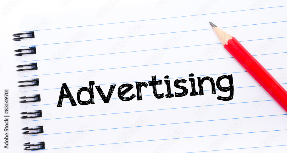 Advertising Text written on notebook page Advertising Text written on notebook page