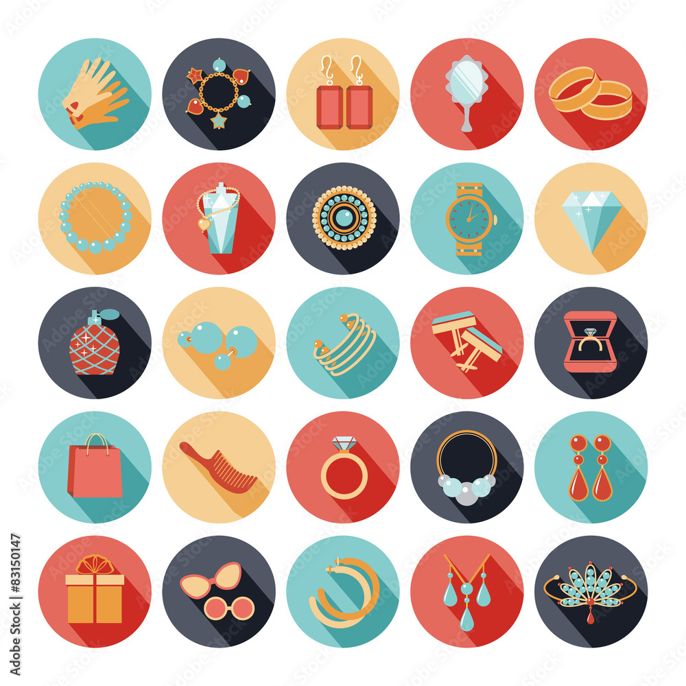 Fashion accessories flat icons