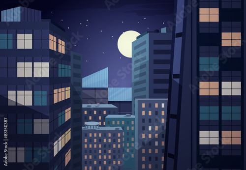 Vector night cityscape