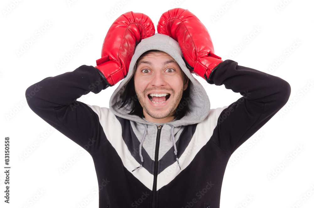 Funny boxer isolated on the white Funny boxer isolated on the white