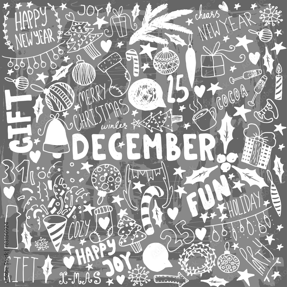 Fototapeta premium Doodle Christmas background