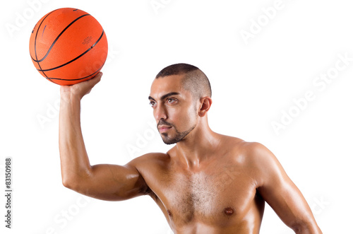Young basketball player isolated on white © Elnur