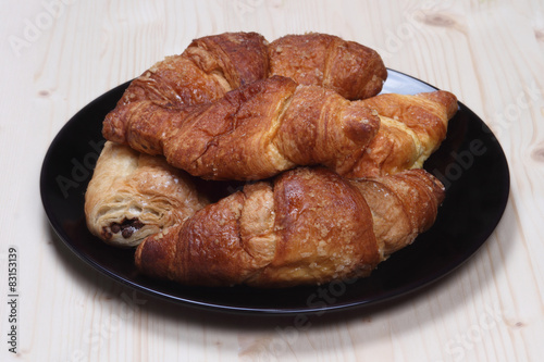 dish with croissants