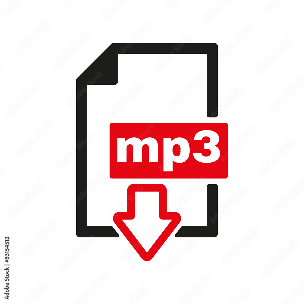 The mp3 icon. File audio format symbol. Flat The mp3 icon. File audio format symbol. Flat