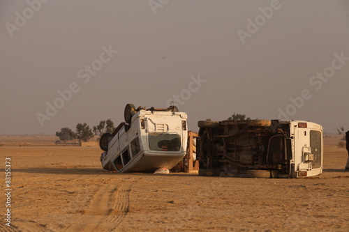 Car accident in Desert