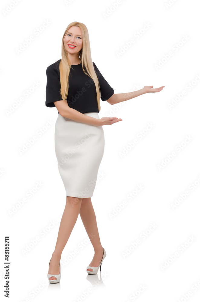 Elegant blonde girl isolated on white Elegant blonde girl isolated on white