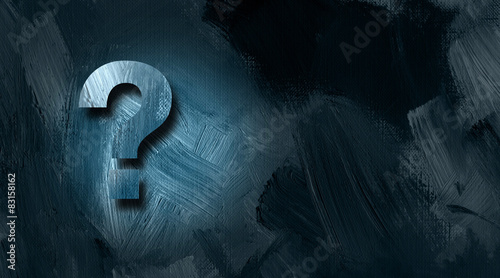 Question mark graphic on textured background