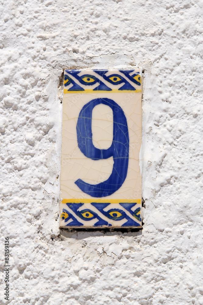 nine adress plate number nine adress plate number