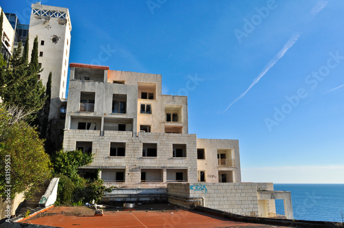 Abandoned and Ruined Hotel Belvedere in Dubrovnik, Croatia