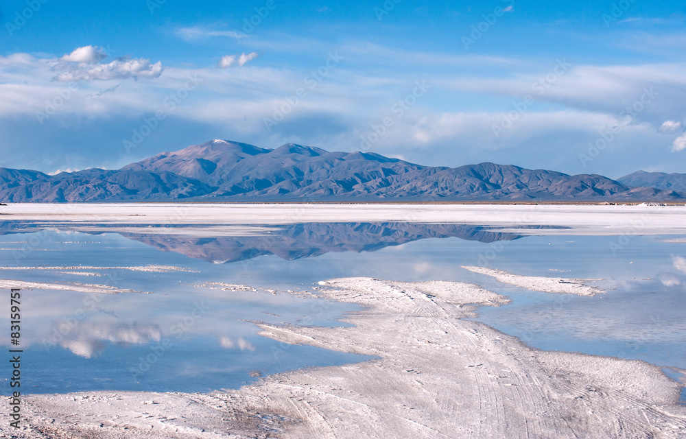 Salinas Grandes on Argentina Andes is a salt desert in the Jujuy