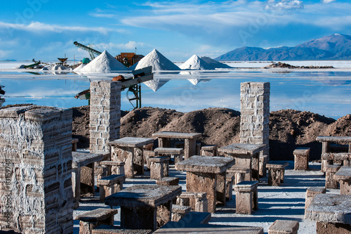 Salinas Grandes on Argentina Andes is a salt desert in the Jujuy