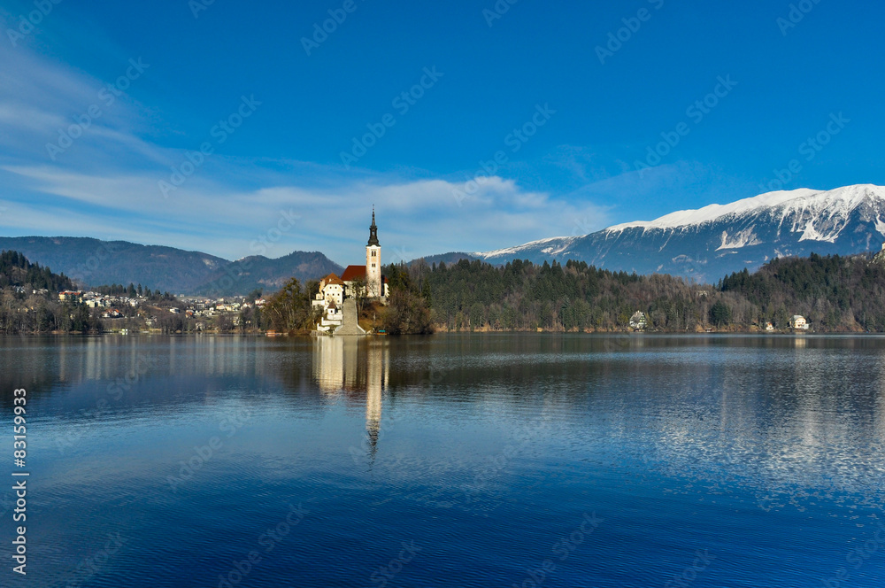 Bled Lake in Slovenia with the Assumption of Mary Church