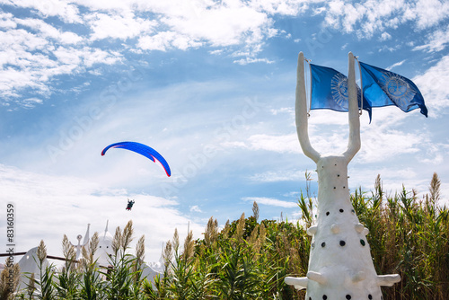 Paraglider over Punta del Este, the Atlantic Coast, Uruguay photo