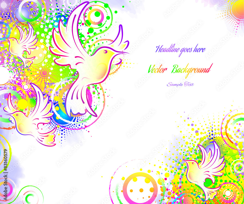 Obraz premium Birds, abstract background