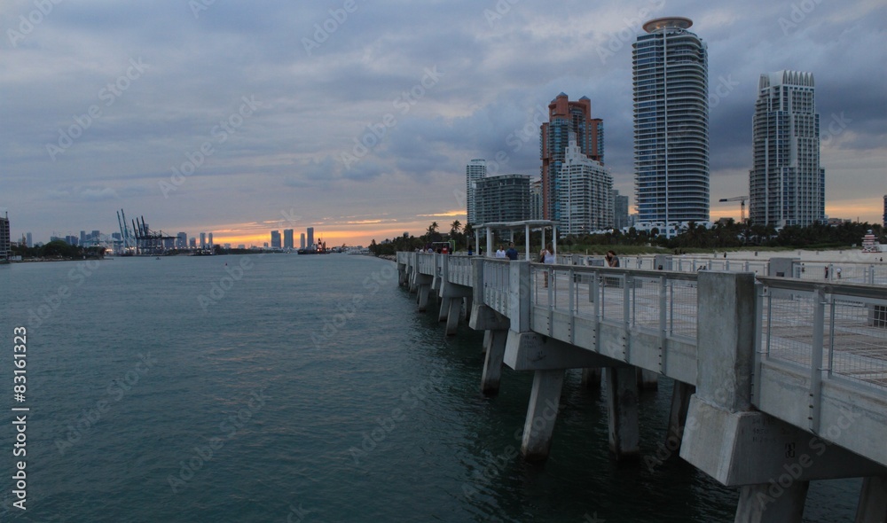 Abendstimmung am South Beach Pier in Miami Beach