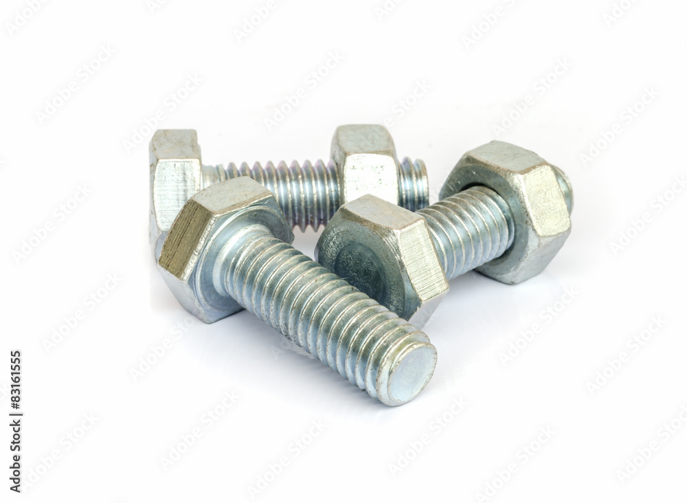 Bolt and nut. Bolt and nut.