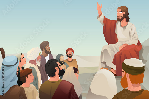 Jesus spreading his teaching to people