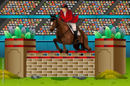 Equestrian in the competition