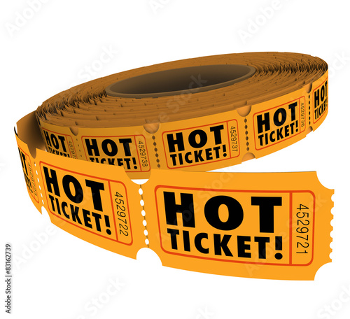 Hot Ticket Roll Words Popular Event Party Admission Pass