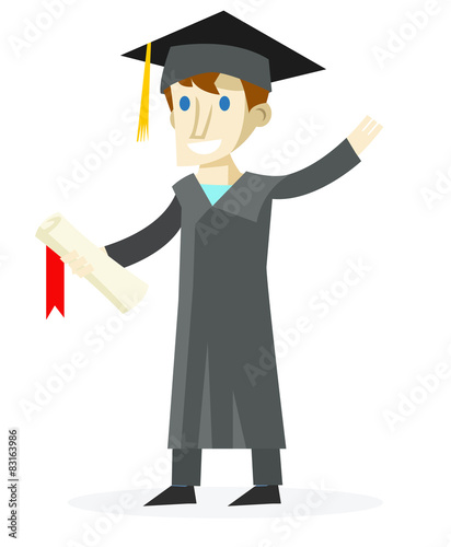 un universitario egresado recibiendo su diploma