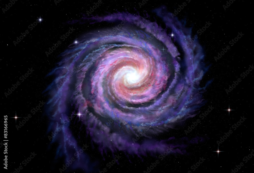 Fototapeta premium Spiral galaxy, illustration of Milky Way