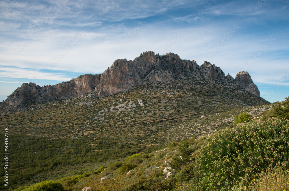 Pentadaktylos rocky mountain peaks in Cyprus