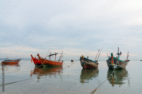 Small fishing boats on the sea