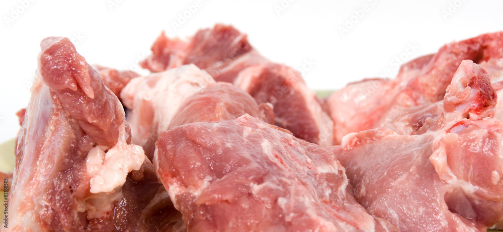 Peaces of fresh uncooked pork