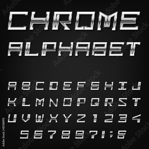 Chrome Alphabet Vector Font