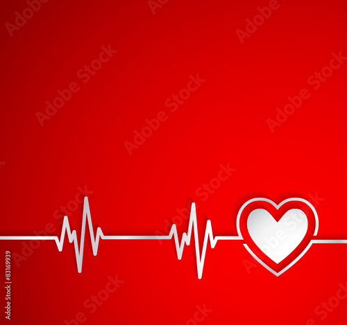 Heart beat with heart shape.Useful as medical background
