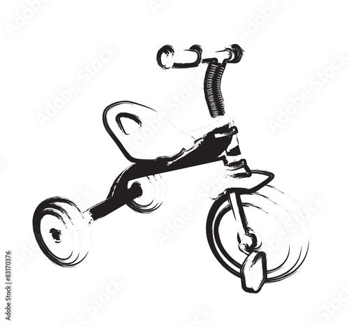 Children Bicycle with Three Wheels. Isolated