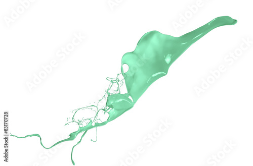 Isolated shot of green paint splash on white background7 photo