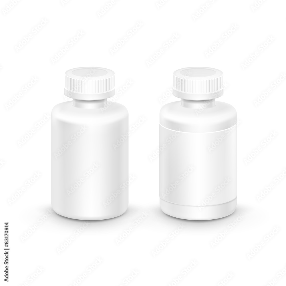 Vector Plastic Packaging Bottle with Cap for Pills Vector Plastic Packaging Bottle with Cap for Pills
