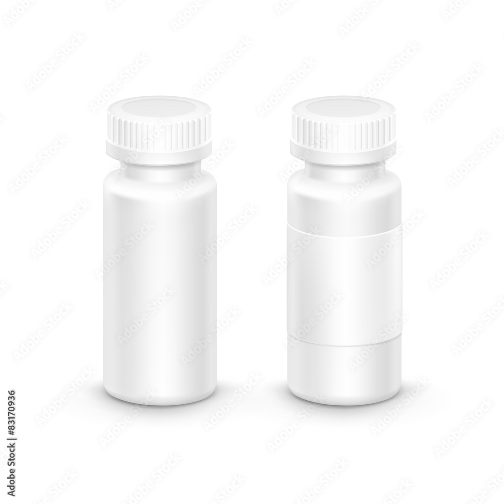 Vector Plastic Packaging Bottle with Cap for Pills Vector Plastic Packaging Bottle with Cap for Pills