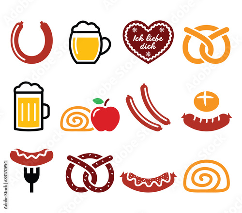 German, Octoberfest food - sausage, curry wurst
