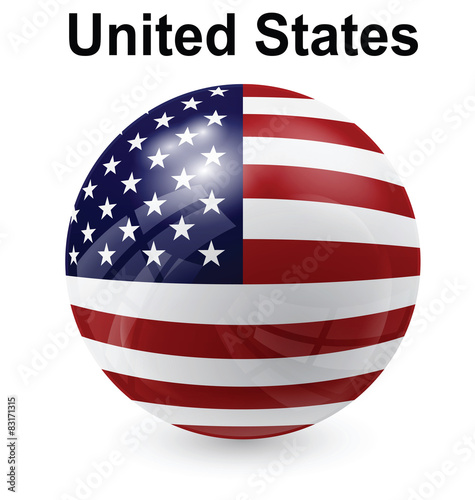 united states flag, button ball