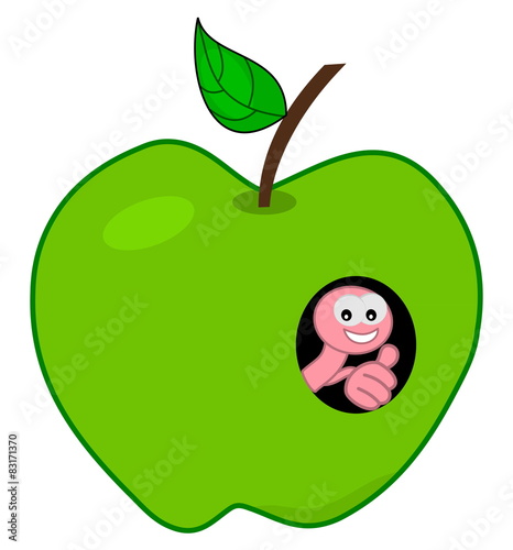 maggot in a green apple
