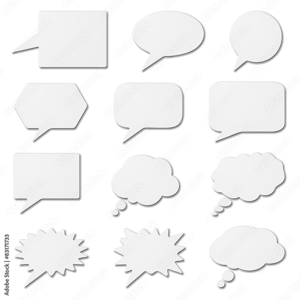 White speech bubble cards White speech bubble cards