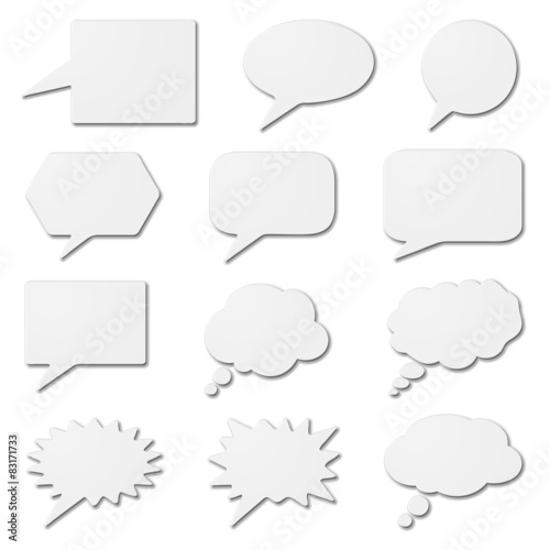 White speech bubble cards photo