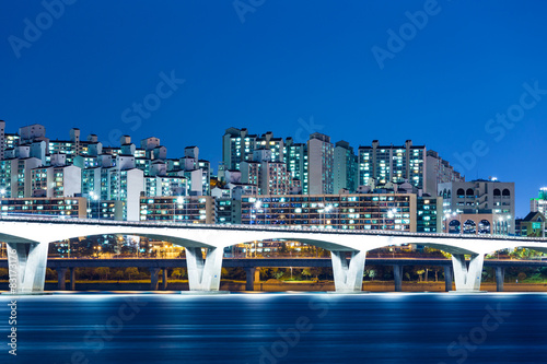 Canvas Print Seoul cityscape at night