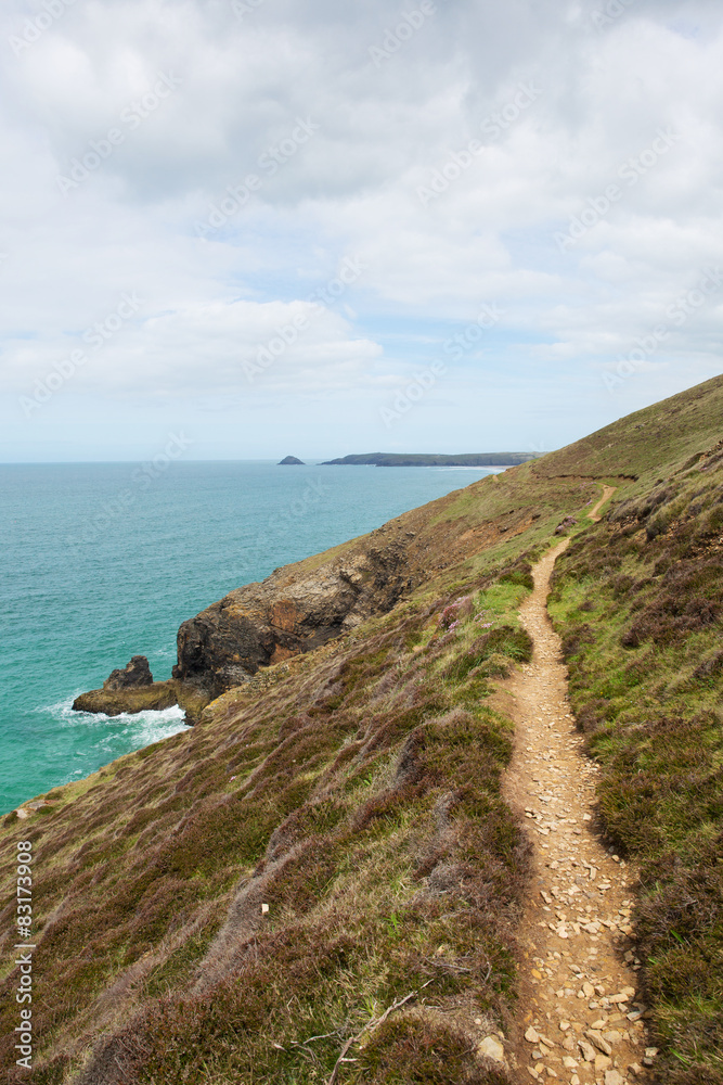 South West Coast Path south of Perranporth  Cornwall England UK