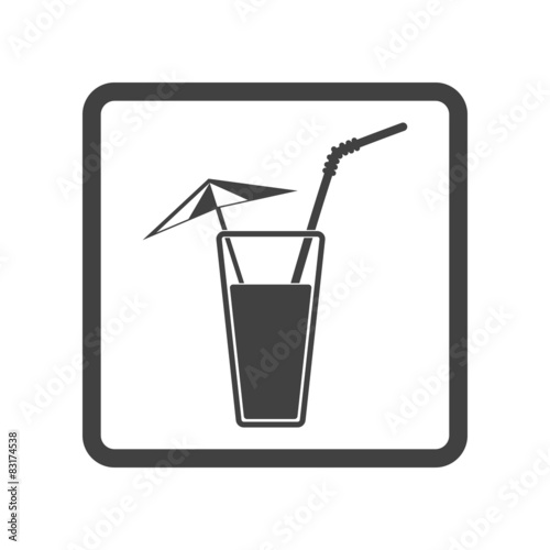 Vector illustration of alcohol drink icon. Cold summer cocktail
