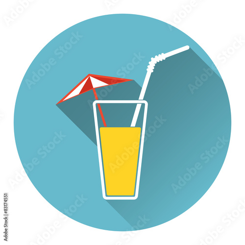 Vector illustration of alcohol drink icon. Cold summer cocktail