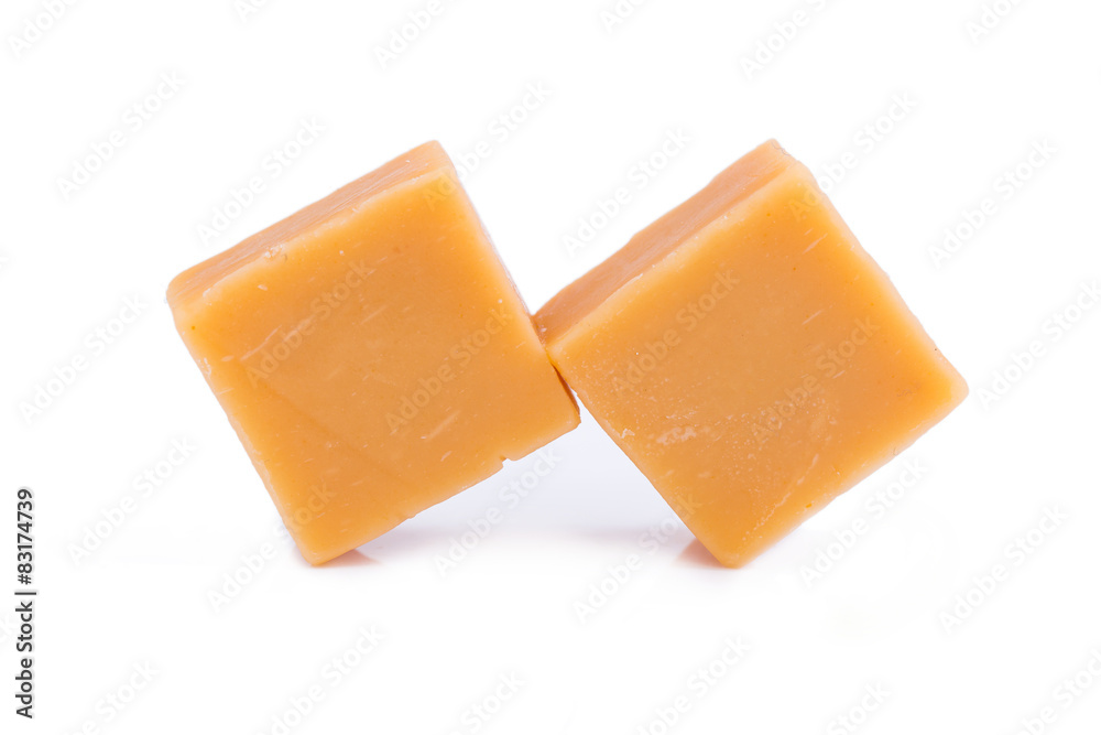 Tasty toffees on a white background. Tasty toffees on a white background.