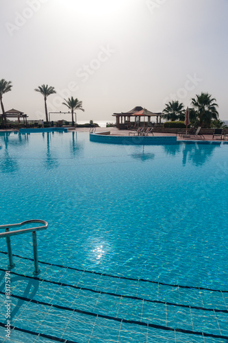 Luxury nice hotel swimming pool in the Egypt.