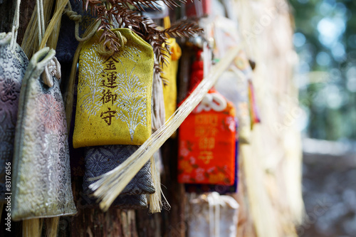 a tree sacred to a deity , amulets