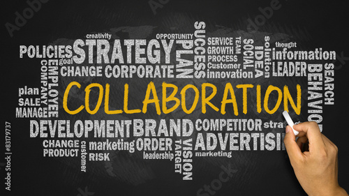 collaboration with related word cloud