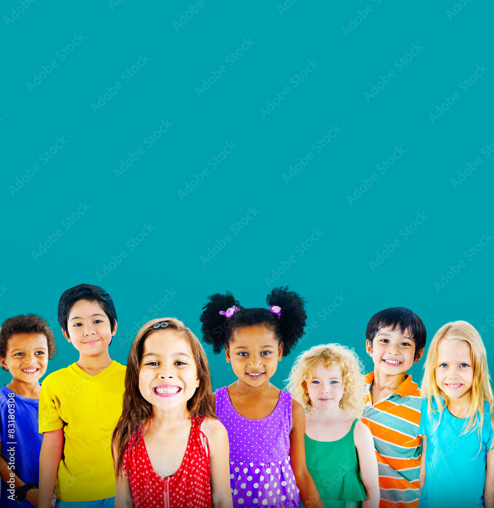 Diversity Children Friendship Innocence Smiling Concept Diversity Children Friendship Innocence Smiling Concept